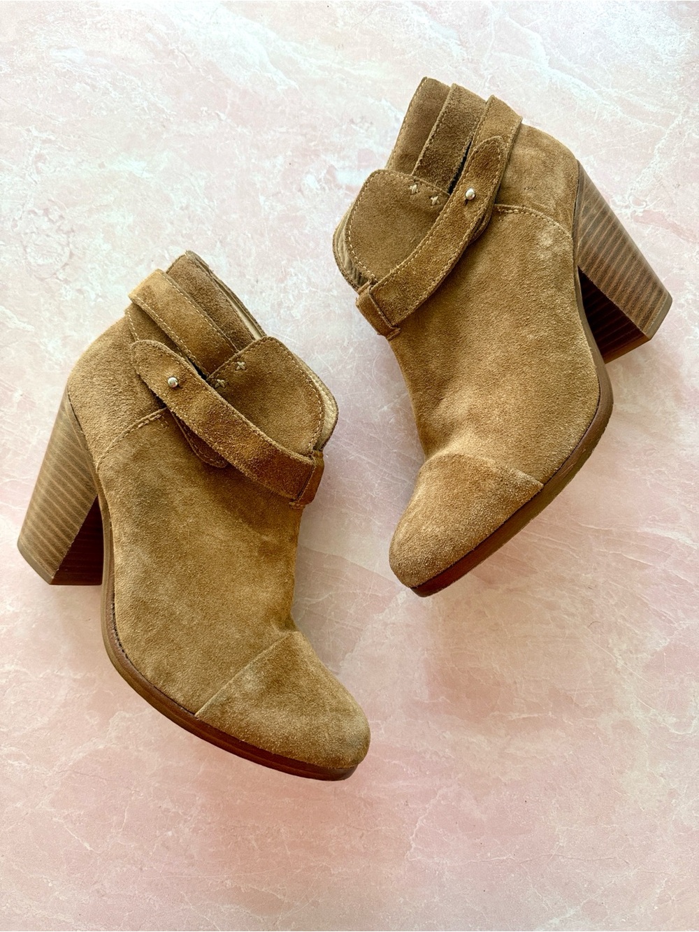 Rag & Bone Harrow Suede Ankle Boots Sz 37.5